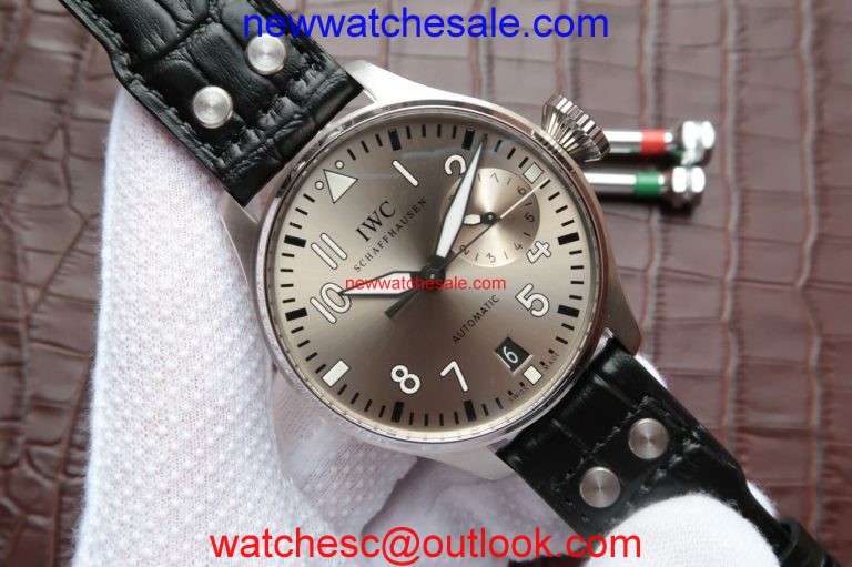 IWC Big Pilot Real PR IW500906 Silver Dial Leather Strap IWC Watch00874