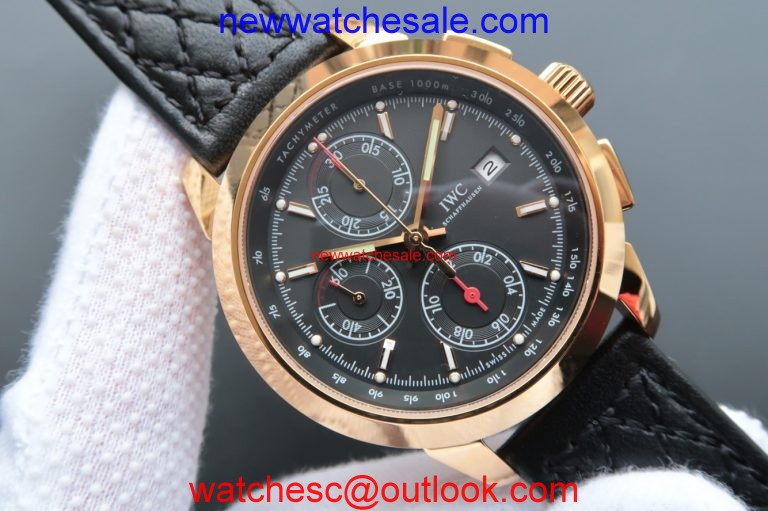 IWC Ingenieur Chrono IW3807 Black Dial Leather Strap Watch01041