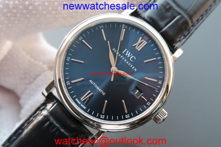 IWC MK Portofino IW356512 Automatic Blue Dial Leather Strap Watch00683