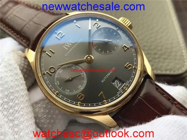 IWC Portuguese IW5001 Gray Dial Leather Strap IWC Watch00616