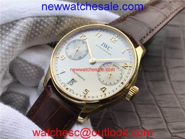 IWC Portuguese IW500101 White Dial Leather Strap IWC Watch00901