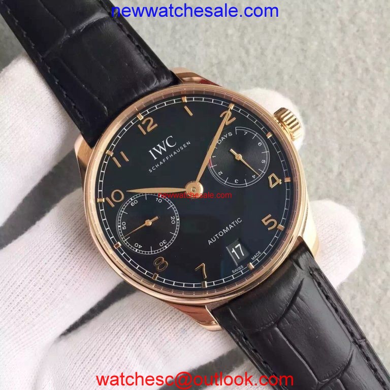 IWC Portuguese IW5007 Black Dial Leather Strap IWC Watch00493