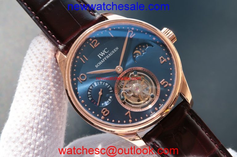 IWC Portuguese Tourbillon Power Reserve Moonphase Blue Dial Watch00124