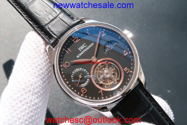 IWC Portuguese Tourbillon Power Reserve Moonphase Gold Maker Black Dial IWC Watch01333