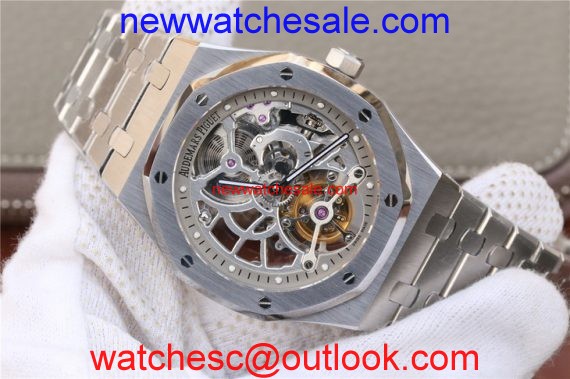 Knockoff Audemars Piguet Royal Oak Tourbillon Extra-Thin Openworked Skeleton Dial Bracelet Watch01176