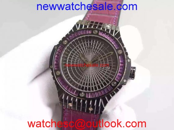 Knockoff Hot Hublot Big Bang 41mm Tutti Frutti Maroon Caviar on Gummy Strap Watch00002