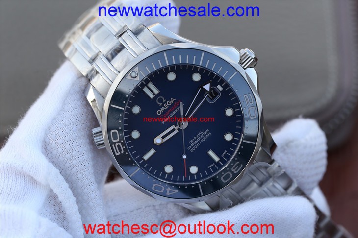 Knockoff Omega Seamaster 300M Chronometer Blue Dial Bracelet Watch00887