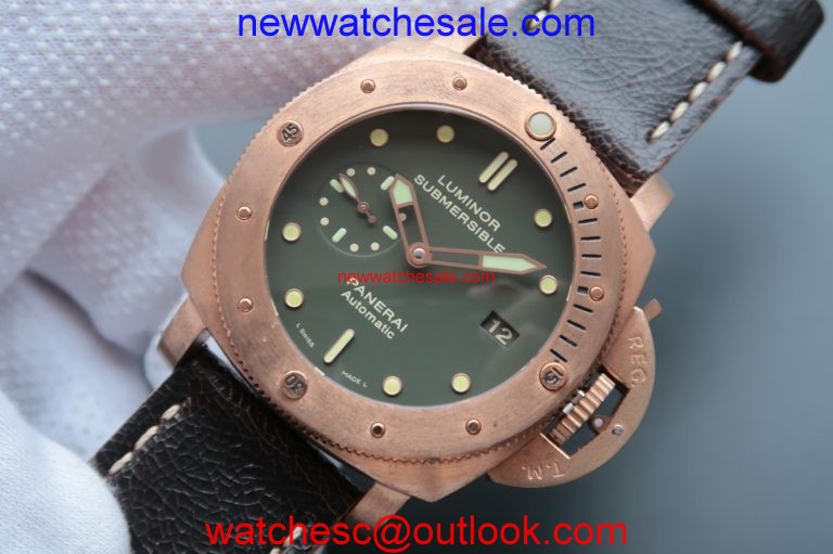 Knockoff Panerai PAM382 Bronzo Brown Distressed Calfskin Strap Super Clone Watch00411