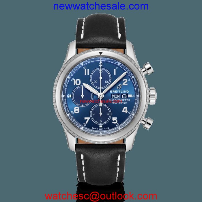 Knockoff Top Breitling Navitimer 8 Chronograph 43 Steel Blue Watch01238