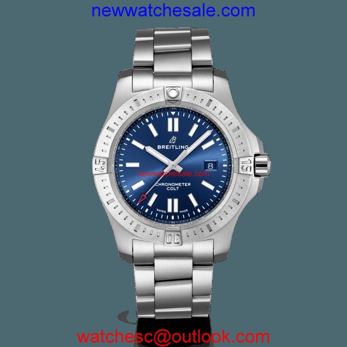 Luxury Breitling Chronomat Colt Automatic 44 Steel Mariner Blue Watch01187