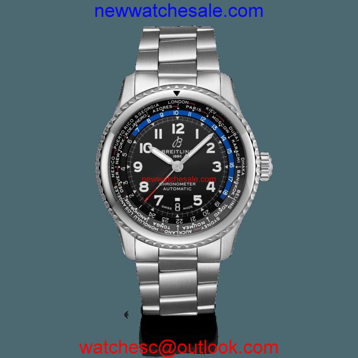 New Breitling Navitimer 8 B35 Automatic Unitime 43 Steel Black Breitling Watch01017