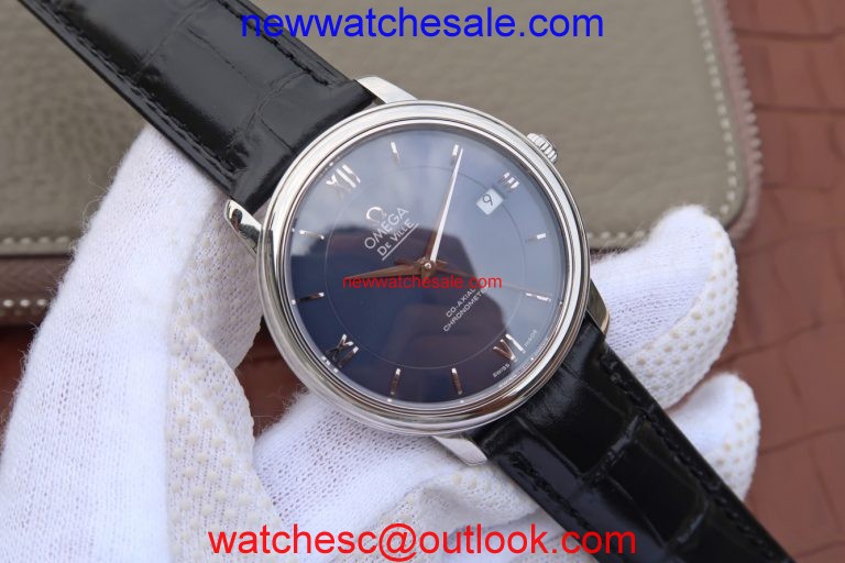 Omega MKF De Ville 37mm Blue Dial Black Leather Strap Omega Watch00214