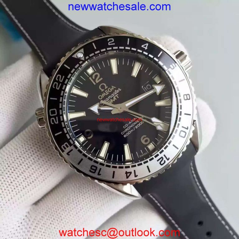 Omega Planet Ocean 600M GMT Black/Silver Bezel Black Dial Rubber Strap Omega Watch00837