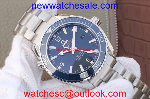 Omega Planet Ocean Professional Blue Liquidmetal Bezel 45mm Bracelet Watch00968