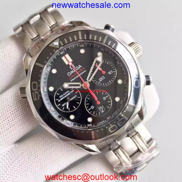 Omega Seamaster 300m Diver Black Dial Black Inner Bezel Bracelet Watch00900