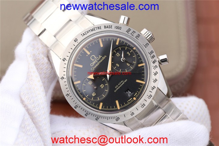 Omega Speedmaster 57 Co-Axial Black Dial Brown Markers Bracelet Watch00964