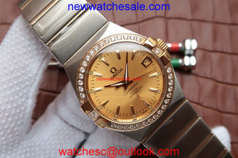 Omega V6 Constellation 35mm Diamonds Bezel Dial Bracelet Watch00752