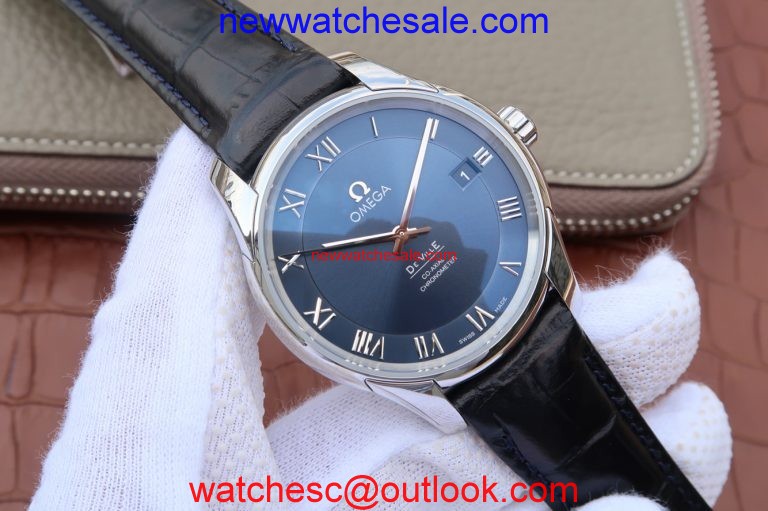 Omega V6 De Ville 41mm Blue Dial Black Leather Strap Omega Watch00170