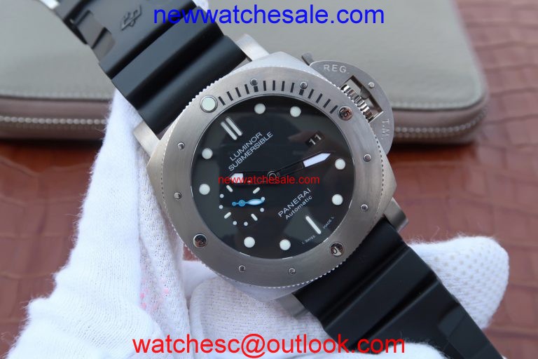 Panerai PAM1305 Titanium Black Dial Rubber Strap Panerai Watch00445
