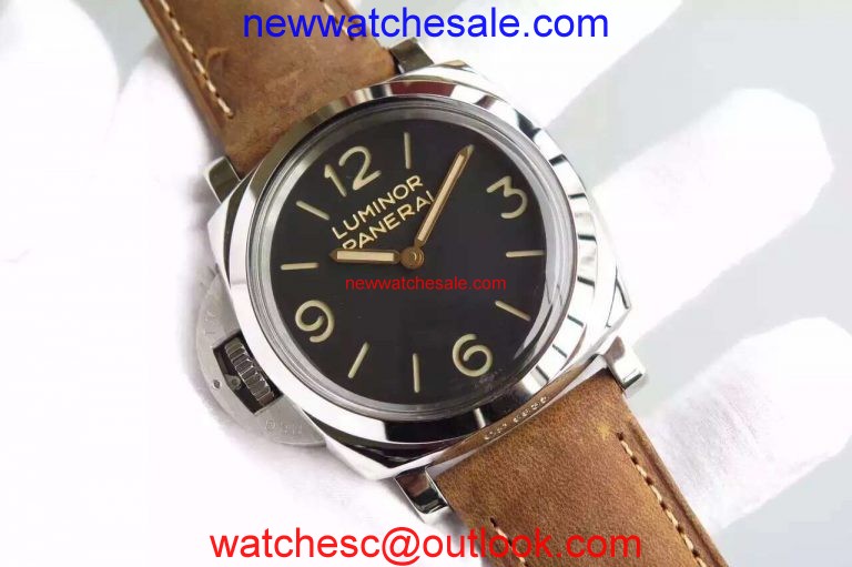 Panerai PAM557 Black Dial Brown Asso Strap Panerai Watch00876