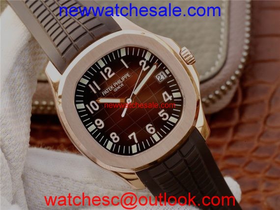 Patek-Philippe Aquanaut 5167 PF Brown Textured Dial Brown Rubber Strap Watch01115