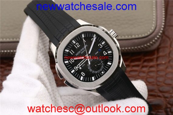 Patek-Philippe Aquanaut Black Textured Dial Black Rubber Strap Watch00440