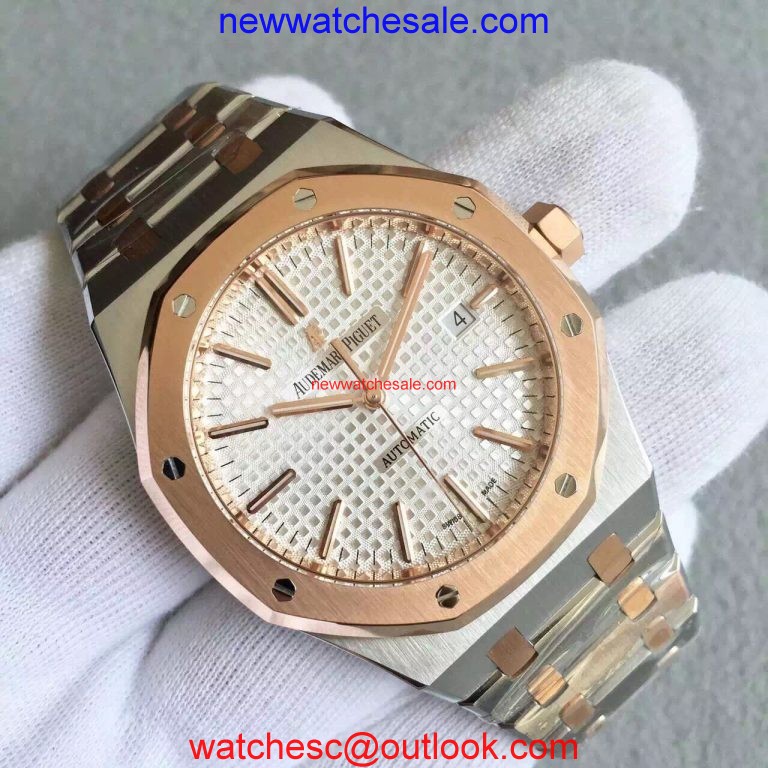 Replica Audemars Piguet Royal Oak 41mm 15400 Bezel White Dial Bracelet Watch00627