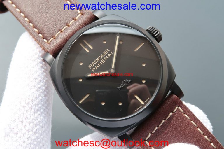 Replica Best Quality Panerai PAM577 Thick Brown Leather Strap Panerai Watch00509