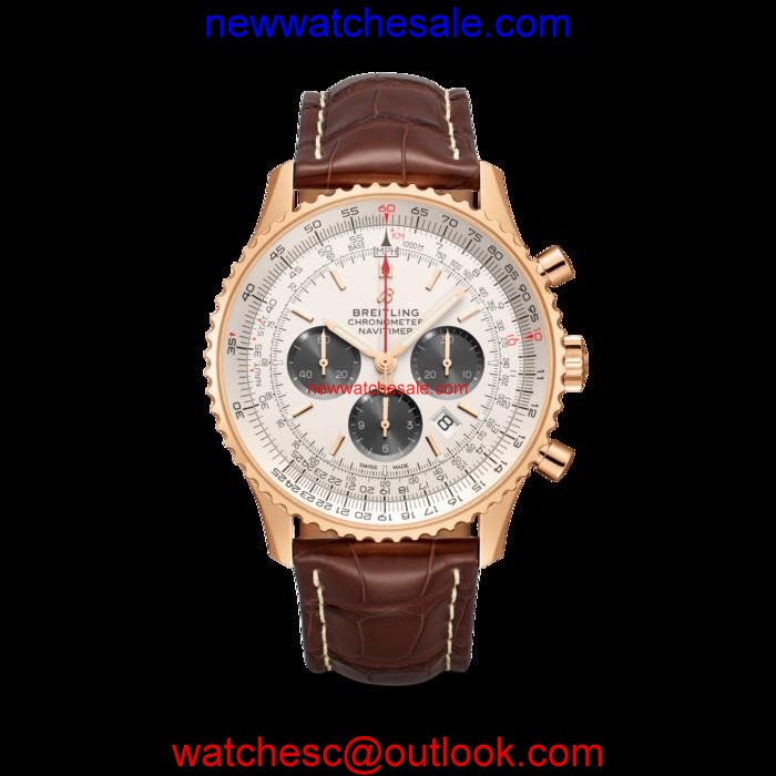 Replica Breitling Navitimer 1 B01 Chronograph 46 Red gold Silver Watch00720