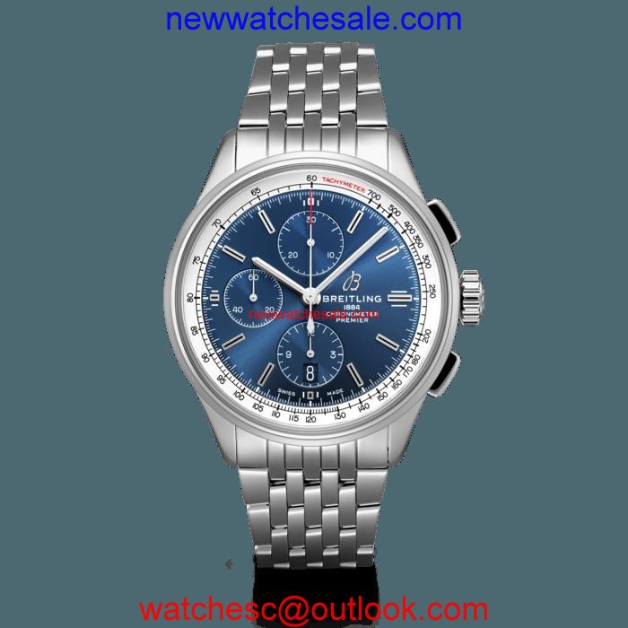 Replica Breitling Premier Chronograph 42 Steel Blue Watch00500