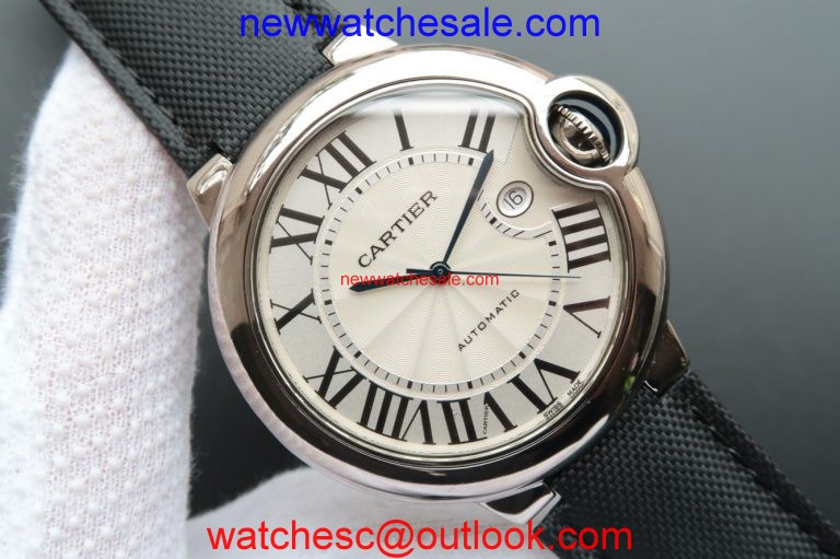 Replica Cartier Ballon Bleu 46mm White Dial Nylon Strap Watch00845