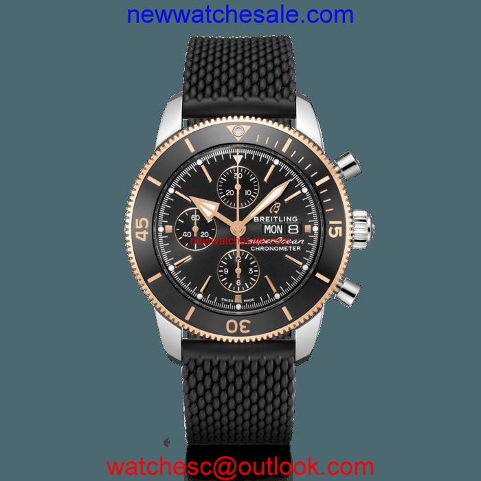 Replica Cheap Breitling Superocean Heritage II Chronograph 44 Steel & rose gold Volcano black/black Breitling Watch00149