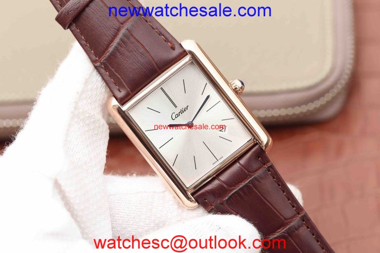 Replica High Quality Cartier Tank White Dial Brown Leather Strap Watch00520