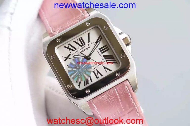 Replica High Quality Cartier V6 Santos 100 W20126X8 36mm White Dial Black Leather Strap Watch00727