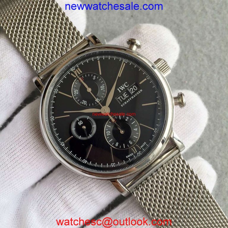 Replica IWC V6 Portofino IW391010 Chronograph Black Dial IWC Watch00677
