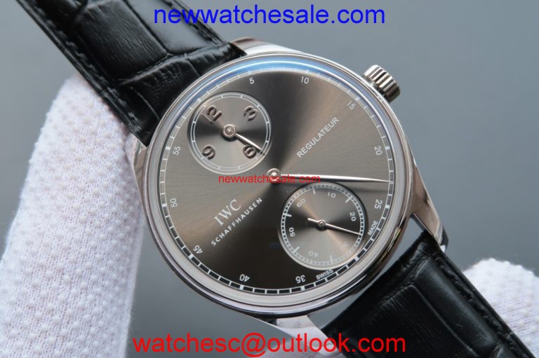 Replica IWC YLF Portuguese Regulateur Gray Dial Leather Strap IWC Watch01380
