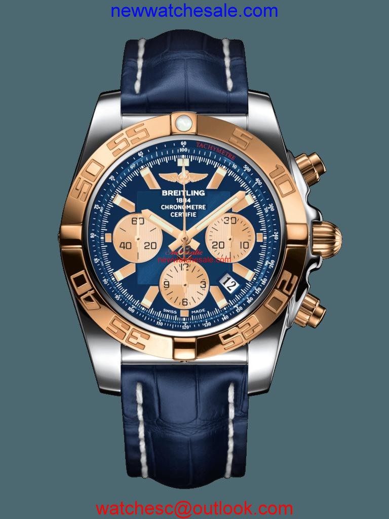 Replica Luxury Breitling Chronomat 44 Steel & gold Metallica Blue Breitling Watch00725