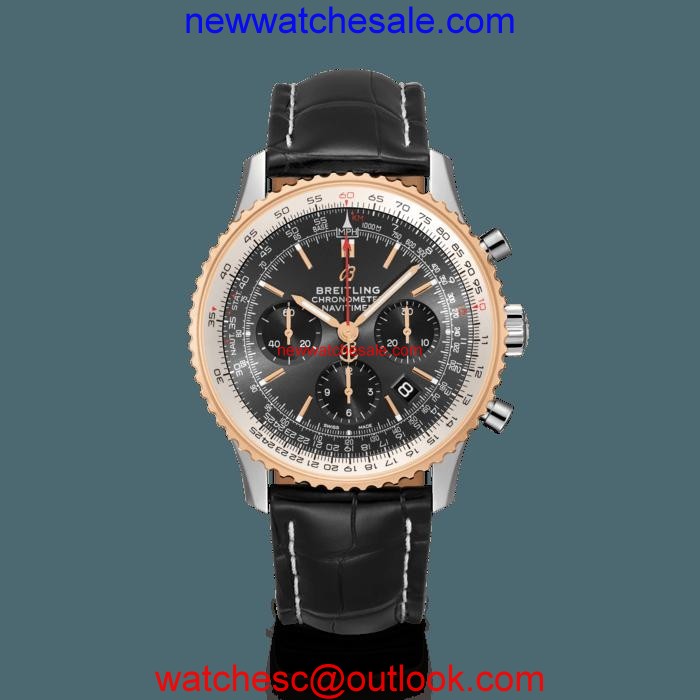 Replica Luxury Breitling Navitimer 1 B01 Chronograph 43 Steel & red gold Stratos Gray Watch00465