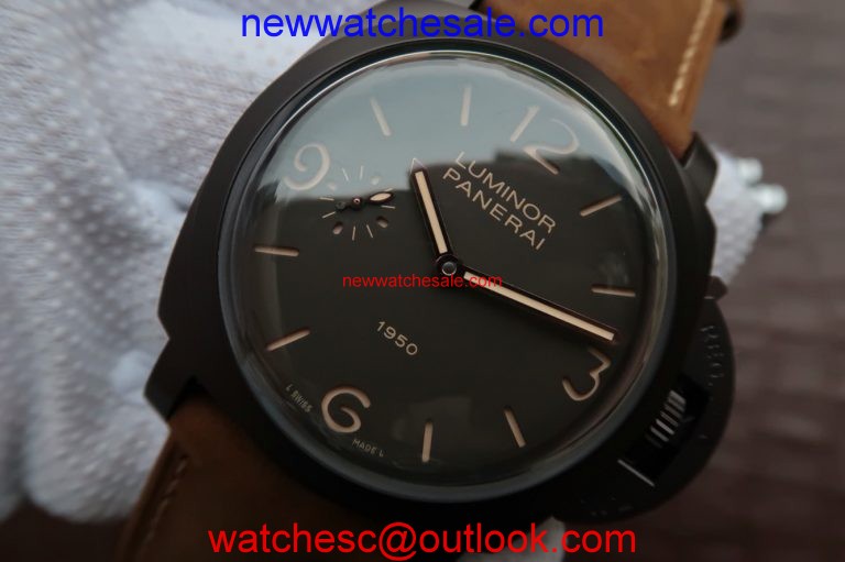 Replica Luxury Panerai PAM375 Brown Dial Brown Asso Strap Panerai Watch00771