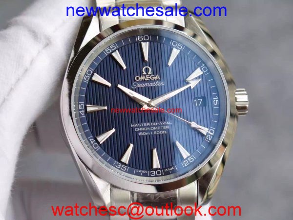 Replica Omega Seamaster aqua Terra Blue Textured Dial Bracelet Omega Watch00165