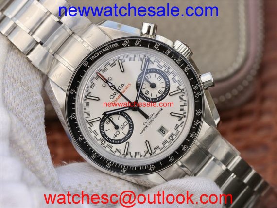 Replica Omega Speedmaster Moonwatch White Dial Black Hand Bracelet Watch00193