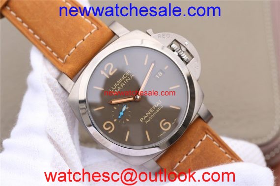 Replica Panerai PAM1351 Titanium Brown Dial Brown Asso Strap Watch01350