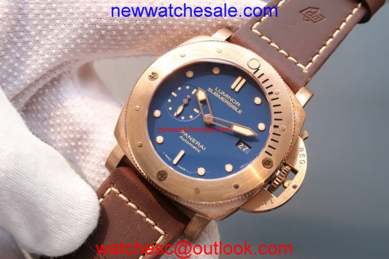 Replica Panerai PAM671 Blue Dial Dark Brown Leather Strap Watch01088