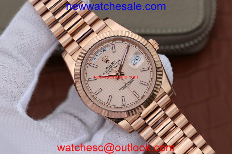 Replica Rolex Day-Date 40mm 228235 Textured Dial Bracelet Rolex Watch00657