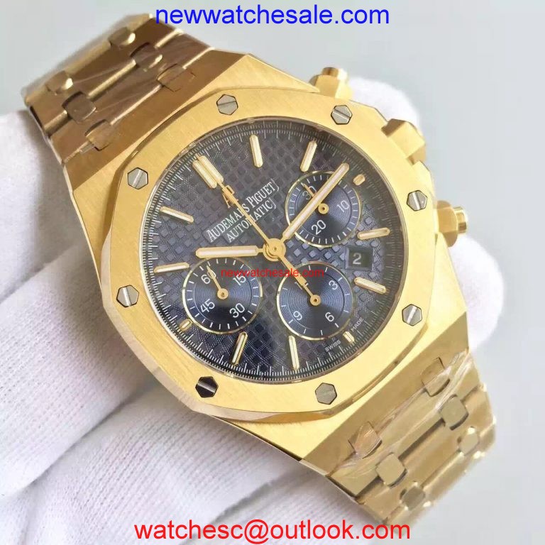 Replica Top Audemars Piguet Royal Oak Chronograph 26320 Blue Dial Bracelet Watch00788