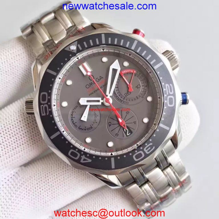 Replica Top Omega Seamaster 300m Diver ETNZ Regatta Co-Axial Chronograph Gray Dial Bracelet Omega Watch00262