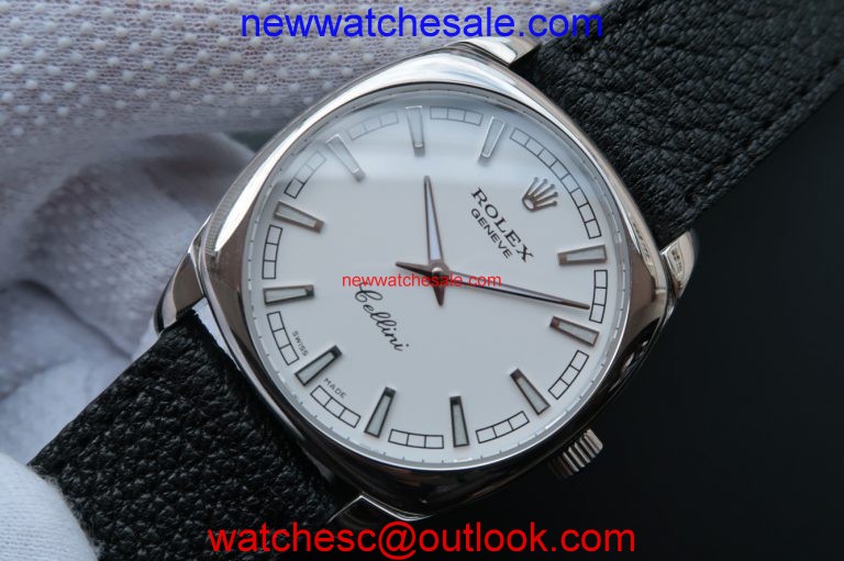 Rolex Cellini Danaos 4243 White Dial Black Leather Strap Rolex Watch00331