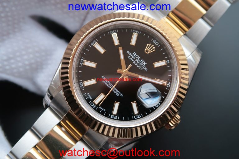 Rolex Date Just II 41mm Black Dial Lumed Marker Bracelet Watch01138