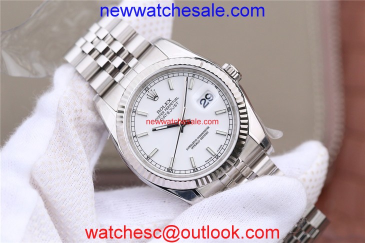 Rolex DateJust 36mm 116234 White Dial Stick Markers 904L Bracelet Watch01173