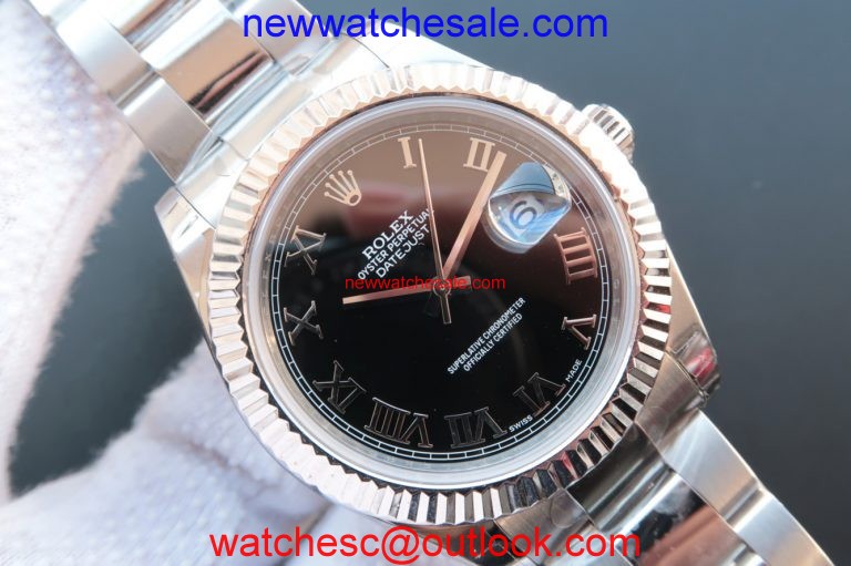 Rolex DateJust 41mm 116334 Black Dial Roman Markers Bracelet Rolex Watch00827